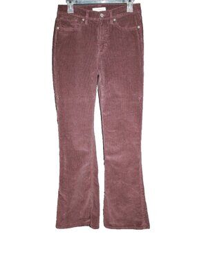 Lucky Brand Stevie High Rise Flare Corduroy Pants Women's 8/29R Eggplant Purple